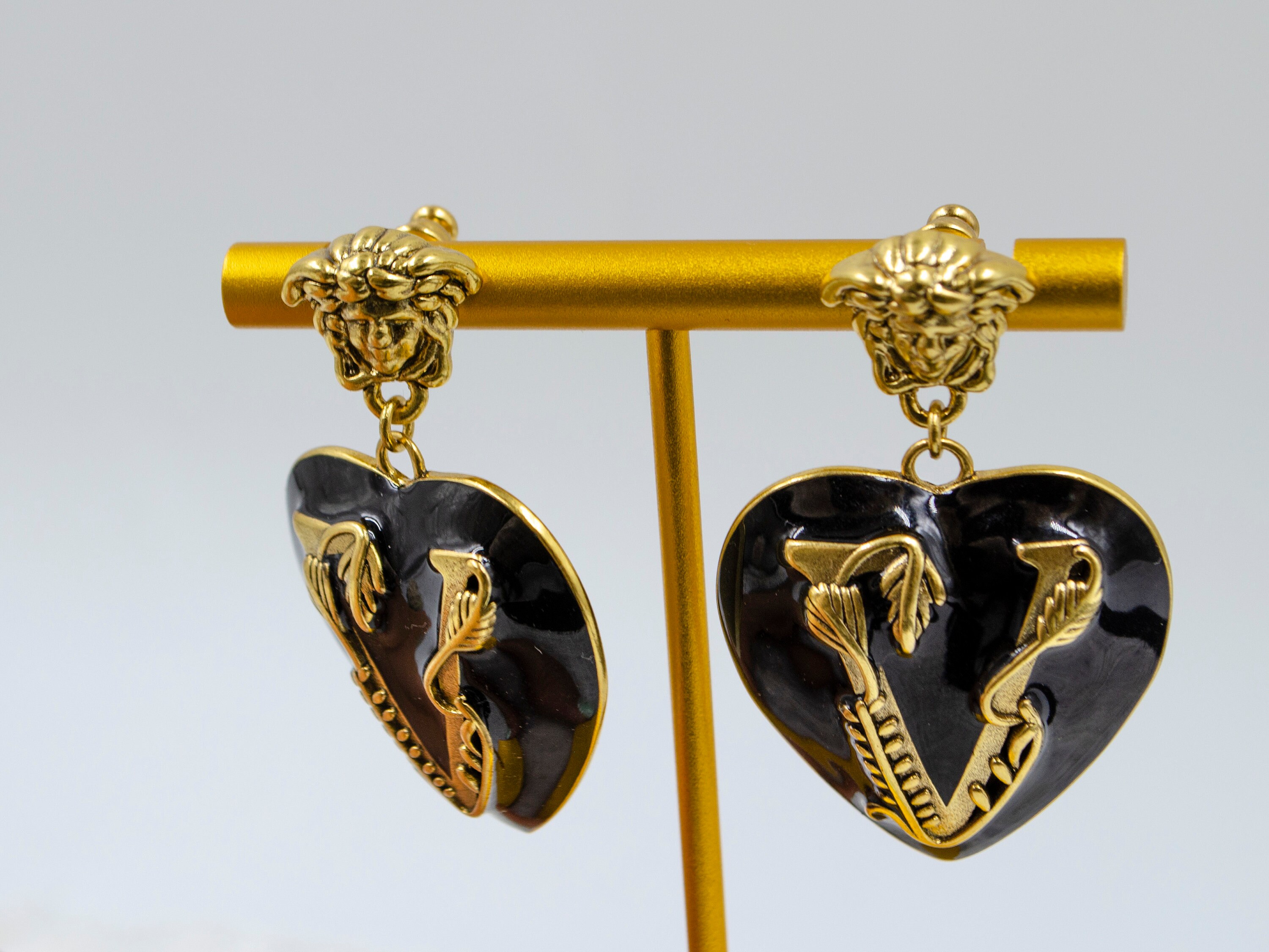 Versace Black and Gold Earphone Necklace main image 1