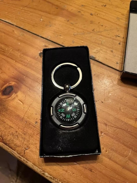 Personalized Key Ring Compass Fob