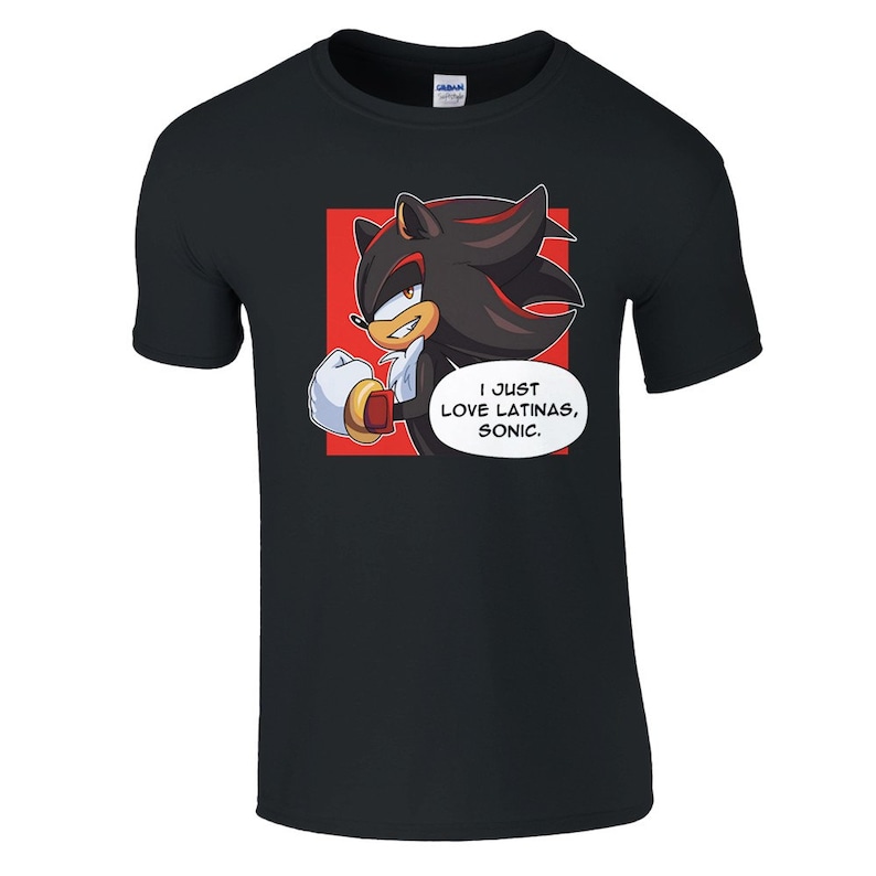 Shadow the Hedgehog "I love Latinas" T-Shirt Classic Unisex Crewneck T-shirt | Gildan® 64000 - Black