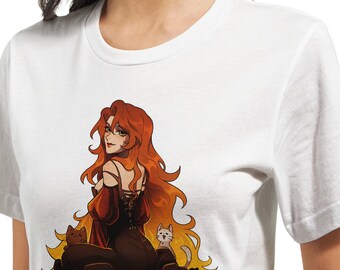 Witchy Vibes Graphic Tee Fall Colors T-Shirt Cats