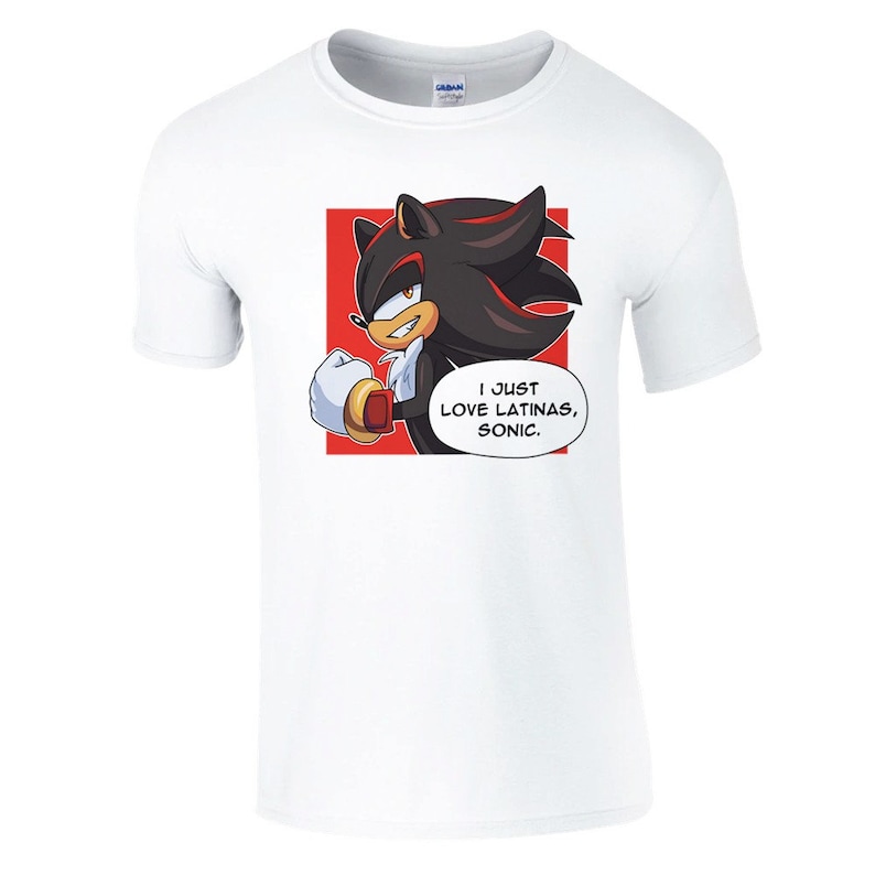Shadow the Hedgehog "I love Latinas" T-Shirt Classic Unisex Crewneck T-shirt | Gildan® 64000 - White