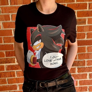 Shadow the Hedgehog "I love Latinas" T-Shirt image 1