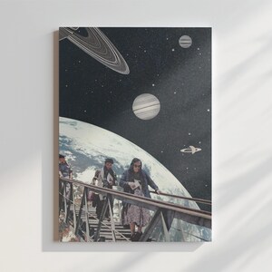Stairway to the Cosmos - Surreal Space Art Print | Dreamlike Galaxy Wall Decor | Mystical Celestial Artwork for Home