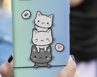 Hi Kitty Cat Tough Phone Cases for Iphone 15, 14 and 13, Cat Lover Case, Cat Gift, Cat Lover Iphone Case, Cute Iphone Case