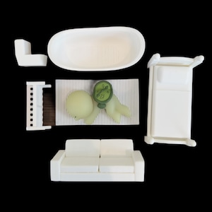 Smiski Mini Furniture Set - 3D Printed Smiski Accessories - Decor for Smiski Display Shelf