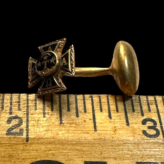 Vintage 10k Alpha Tau Omega Greek Society Fraternity Men’s Shirt Cuff Links 5.3g View 4