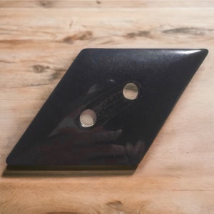 Huge 4in Vintage Black Bakelite Diamond Shape Button