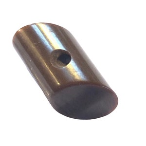 ONE Dark Brown Bias Cut Vintage Bakelite Log Toggle Button  3/4 inch