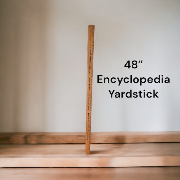 FREE SHIPPING Rare Vintage 1930s 1940s  48 inch Encyclopedia Yard Stick