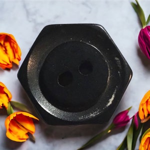 Sale  ...  Vintage Black Bakelite Hexagonal or Nut Button