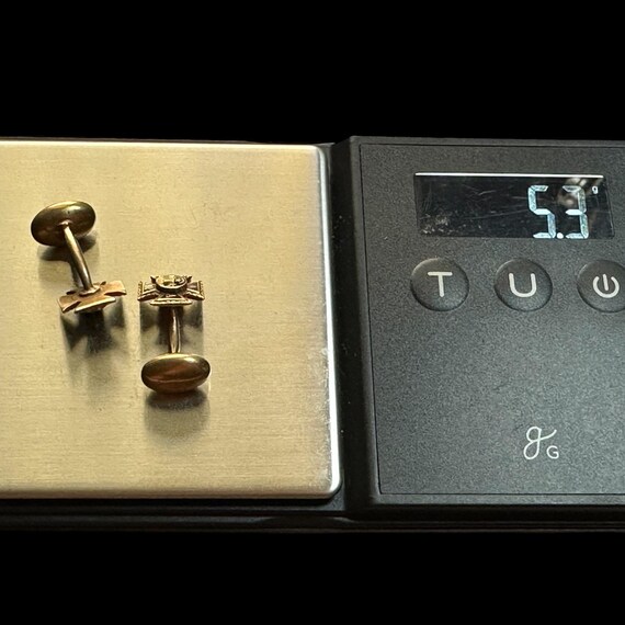 Vintage 10k Alpha Tau Omega Greek Society Fraternity Men’s Shirt Cuff Links 5.3g View 5