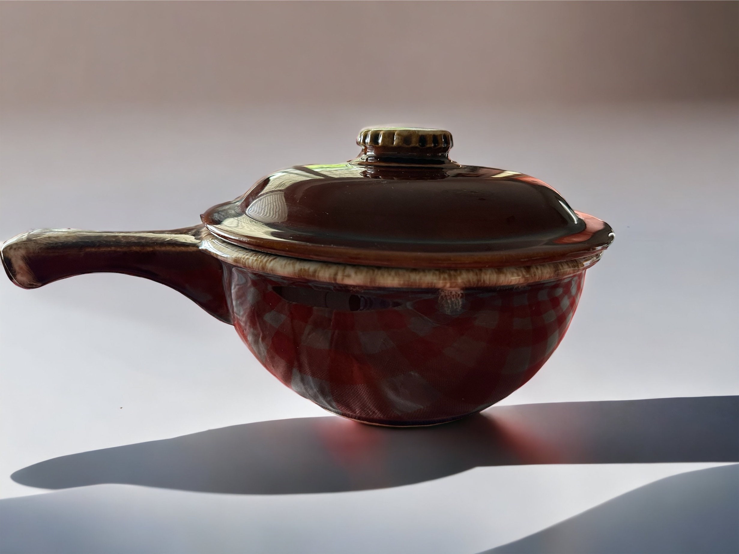 Vintage HULL Pottery Oven Proof USA Brown Drip Glaze Casserole Etsy