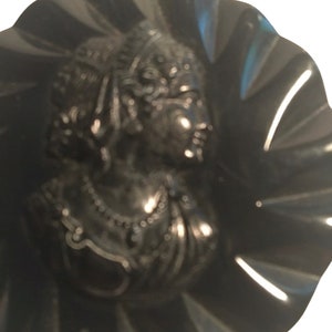 Vintage Black Bakelite Cameo Pin image 2