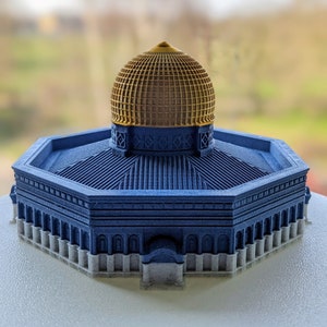 Dome Of The Rock Mosque model decor, Jerusalem, miniature Islamic model with golden dome, perfect home decor