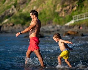 Board shorts with innovative in-built inner lining designed to prevent chafe