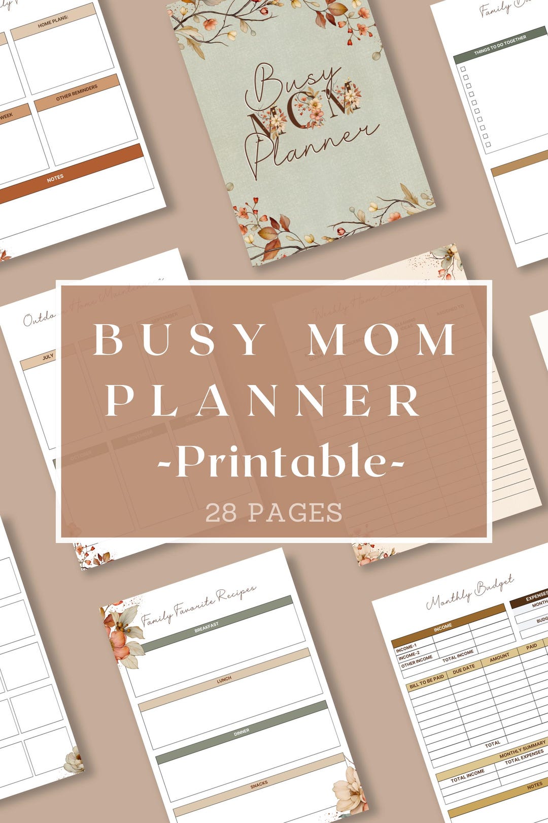 BUSY Mom Planner Stay at Home Mom Planner Printable Planner Printable ...
