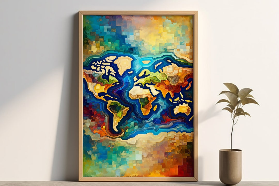 Abstract World, Digital Download, Large Abstract Print, Printable Wall ...