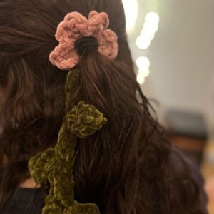 Crochet Flower Hair Tie Accessory - Etsy