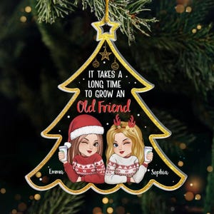 Personalized Besties Ornament, Best Friend Christmas Ornament, Christmas Friendship Ornament, Besties Keepsake, Christmas Gift for BFF