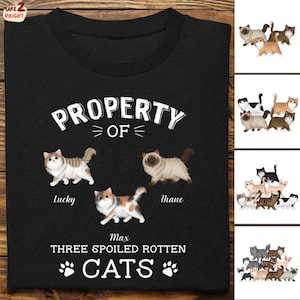Makezbright Cat Lover - The Spoiled Rotten Cats - Personalized Unisex T-Shirt, Cat Owner Gift, Cat Lover Shirt, Custom Cat Gift