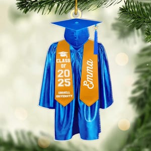 Personalized 2025 Graduation Ornament: Acrylic Cap and Gown Keepsake