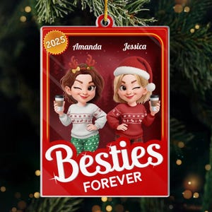 Personalized Best Friend Ornament, Friendship Ornament, Bestie Ornament, Christmas Ornament Gift For BFF, Soul Sister, Birthday