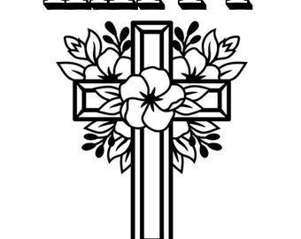 Easter Rabbit and Flowers Coloring Page for Adults Printable Easter