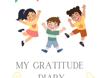 Journal de gratitude pour les enfants : classeur interactif pour la gratitude et la positivité quotidiennes, journal amusant pour les enfants de 6 à 12 ans. 34 pages A4