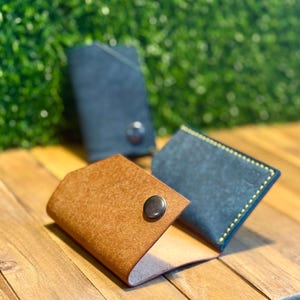 Tarjetero de cuero hecho a mano / Cuero Badalassi Carlo Pueblo / Estilo vintage / Curtido vegetal / Diseño duradero y elegante, regalo RFID