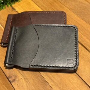 Carteira minimalista com prendedor de dinheiro Carteira de couro com porta-cartões | Couro Badalassi Carlo Pueblo | Estilo vintage | RFID elegante curtido com vegetais