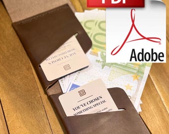 Portafoglio digitale bifold: modello/PDF/PNG per un portafoglio universale porta carte USD/Euro