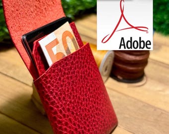 Digital PDF/PNG Wallet stitchless Pattern/template – Minimalist Design non stitches