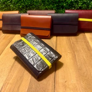 Portefeuille en cuir minimaliste, porte-cartes, coffret cadeau porte-monnaie. Découvrez un cadeau RFID élégant et mince. En cuir naturel.