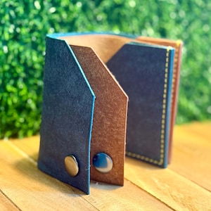Porte-cartes en cuir fait main | Cuir Carlo Pueblo Badalassi | style vintage | Tannage végétal | Cadeau RFID au design durable et élégant