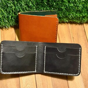 Cartera plegable de cuero premium hecha a mano, tarjetero: descubre la elegancia de cuero genuino de grano completo, regalo para hombres, regalo para mujeres, tarjeta de regalo RFID