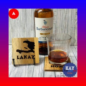 Posavasos de madera de acacia con mapa de Haití: Historia y cultura haitianas – Kay ManLwaZoe