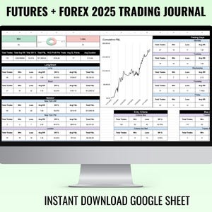 Futures & Forex Trading Journal 2025 / Google Sheet Trade Tracker per visualizzare statistiche approfondite sulle tue negoziazioni