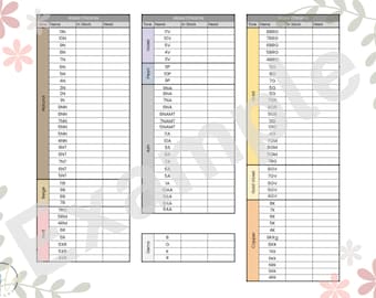 May include: A chart with a list of hair color tones and names, including Natural, Pearl, Violet, Ash, Gold Violet, Gold, and Copper. The chart is divided into columns for tone, name, in stock, and need.