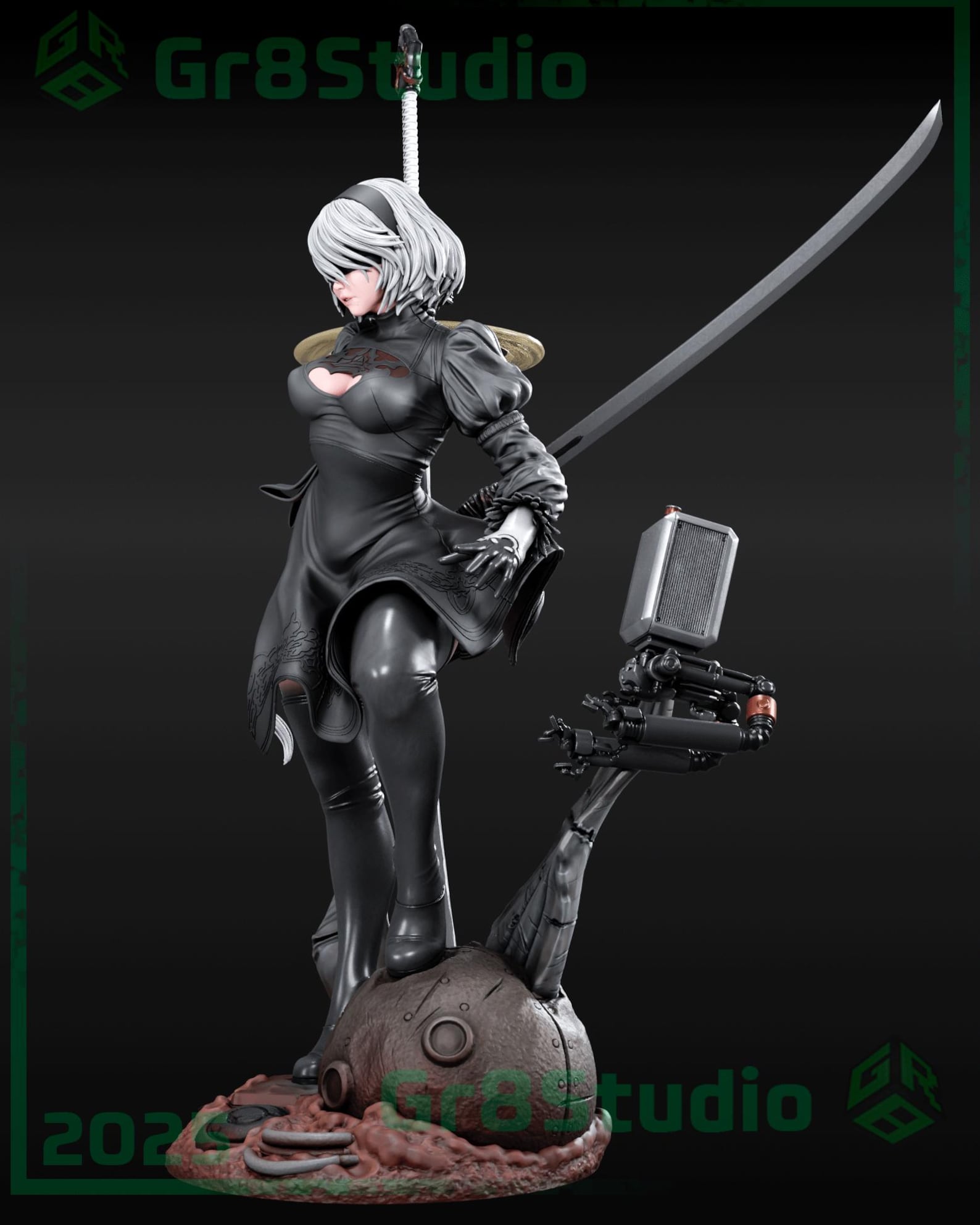 2B Action Figure | Nier Automata Inspired Resin Collectible | Unpainted ...