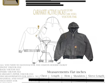 Carhartt Active Jacket J130 tech pack streetwear hype workwear mock up template download file adobe illustrator vector files