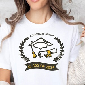 Custom Graduation Tshirt 2024, Tshirt for Student, Graduation Gift, Class of 2024 Shirt, Graduation Tee, Personalized Graduation Shirts