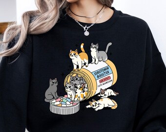 Serotonin Booster Cats Sweatshirt, Mothers Day Sweater, Mom Sweatshirt, Mother gift from kids, Birthday gift for Mommy, Cat Lover Sweatshirt