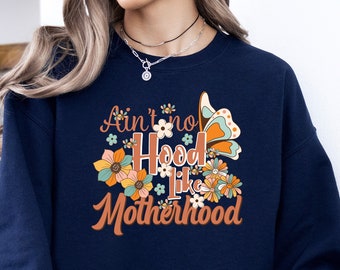 Motherhood Sweatshirt, Mothers Day Sweatshirt, Mother Sweater, Gift for Mathers Day, Spouse Gift, Sweater for Wife, Flower Sweater