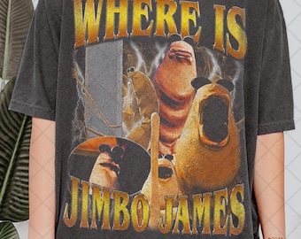 Camiseta retro de los 90 con colores cómodos "¿Dónde está Jimbo James?", Marcus el Gusano, "Estoy buscando a Jimbo James", camiseta pirata, regalo para mujer y hombre.
