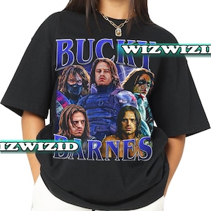Retro 90er Jahre Bucky Barnes Hommage T-Shirt, Winter Soldat Fan T-Shirt Grafik T-Shirt, Geschenk für Frauen und Männer Unisex T-Shirt