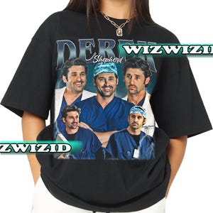 Retro 90&#39;s Derek Shepherd Homage Shirt , Derek Shepherd Graphic Shirt, Gift For Women and Man Unisex T-Shirt