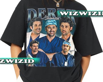 Retro 90&#39;s Derek Shepherd Homage Shirt , Derek Shepherd Graphic Shirt, Gift For Women and Man Unisex T-Shirt