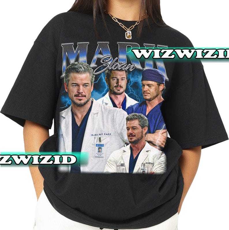 Retro 90er Jahre Mark Sloan Hommage Shirt, Dr. Mark Sloan Grafik Shirt, Geschenk für Frauen und Männer Unisex T-Shirt Bild 1