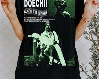 Retro 90&#39;s DOECHII Alligator Bites Never Heal Homage T-Shirt,Doechii Brutalism Fan Tee Graphic T-Shirt,Gift For Women and Man Unisex T-Shirt