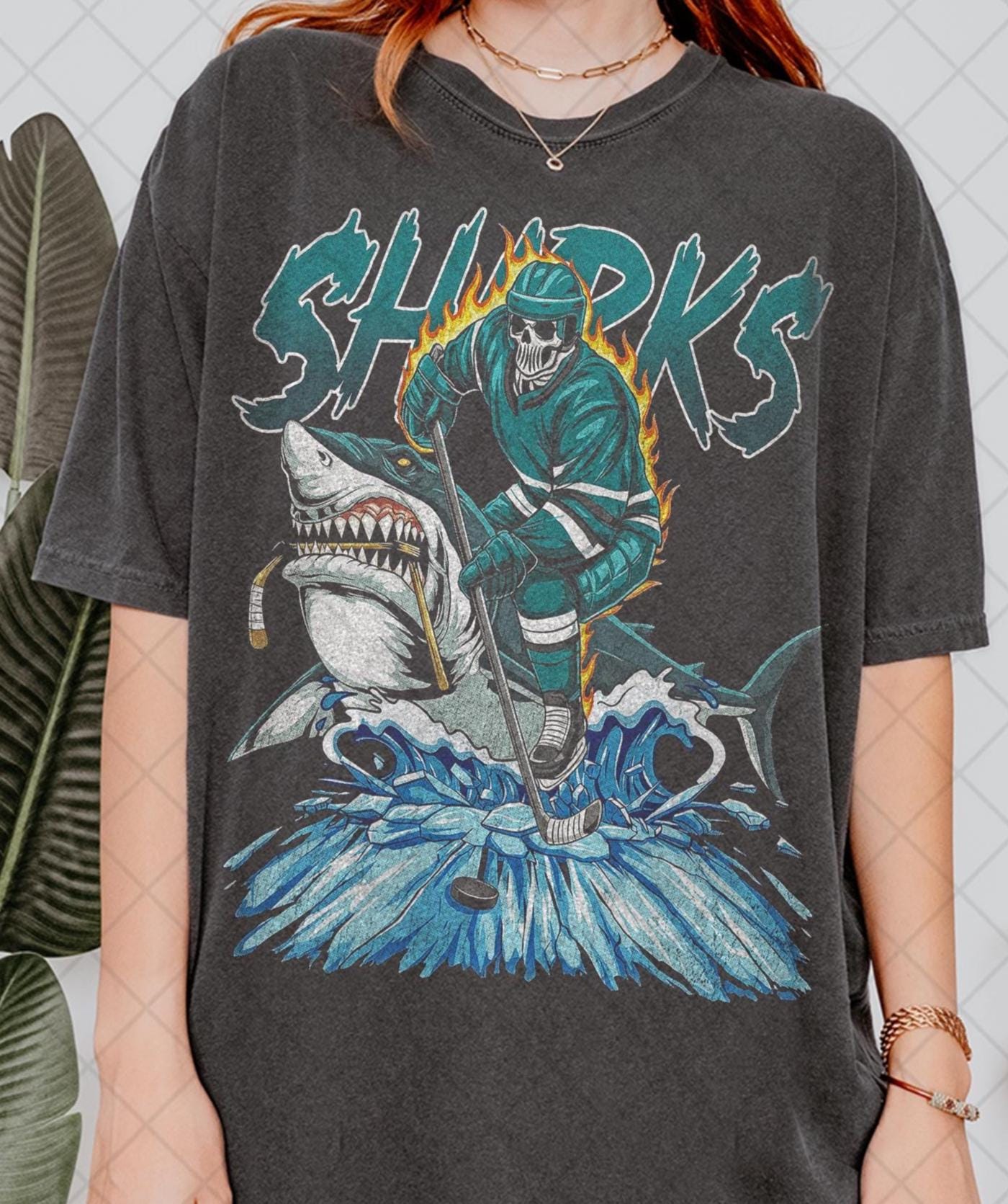 シャークスnhl tシャツ - Etsy 日本